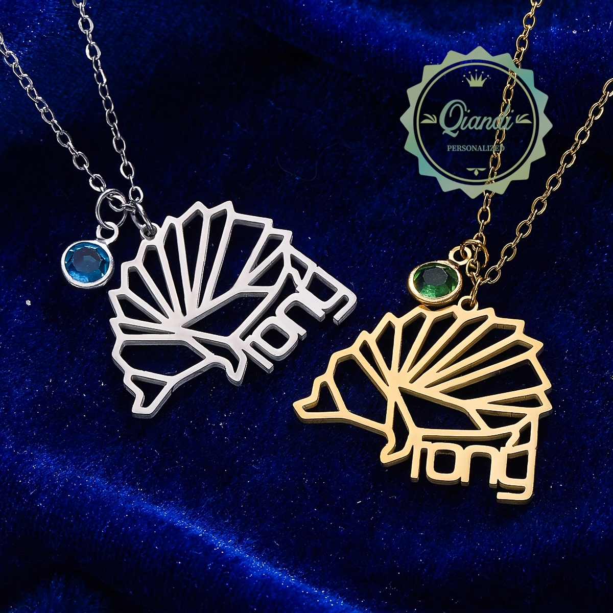 Personalized Custom Stainless Steel Necklace with Hedgehog Details